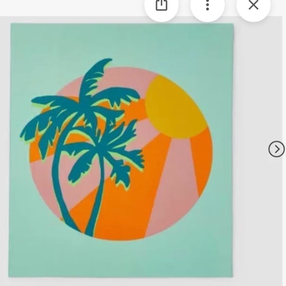 Sun squad jumbo palm tree 100% cotton beach towel 60 x 72